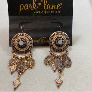 Ole Bronze Dangle Disc Earring with Opal Center